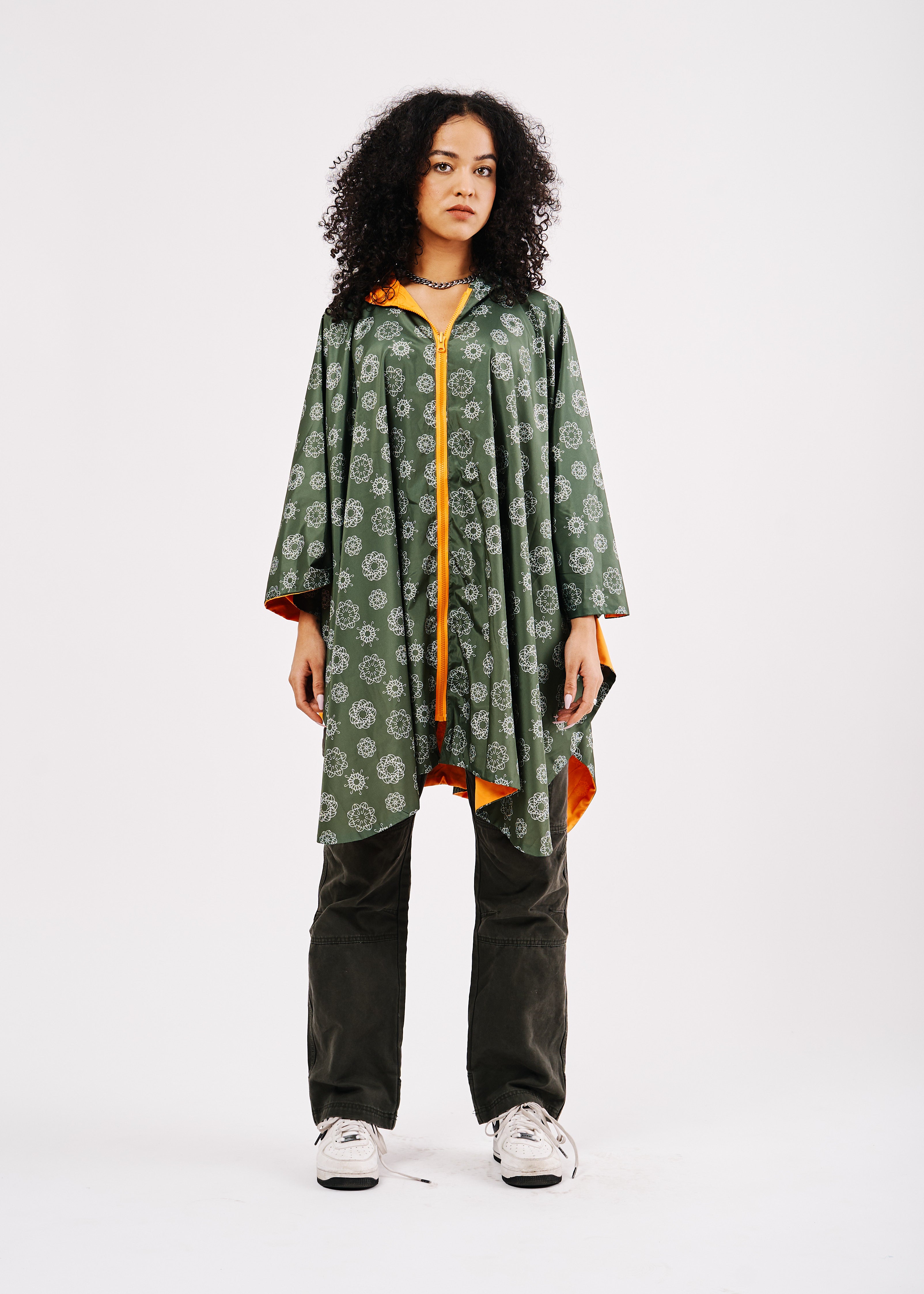 Women's Reversible Waterproof Rain Poncho with Hood – Wear the