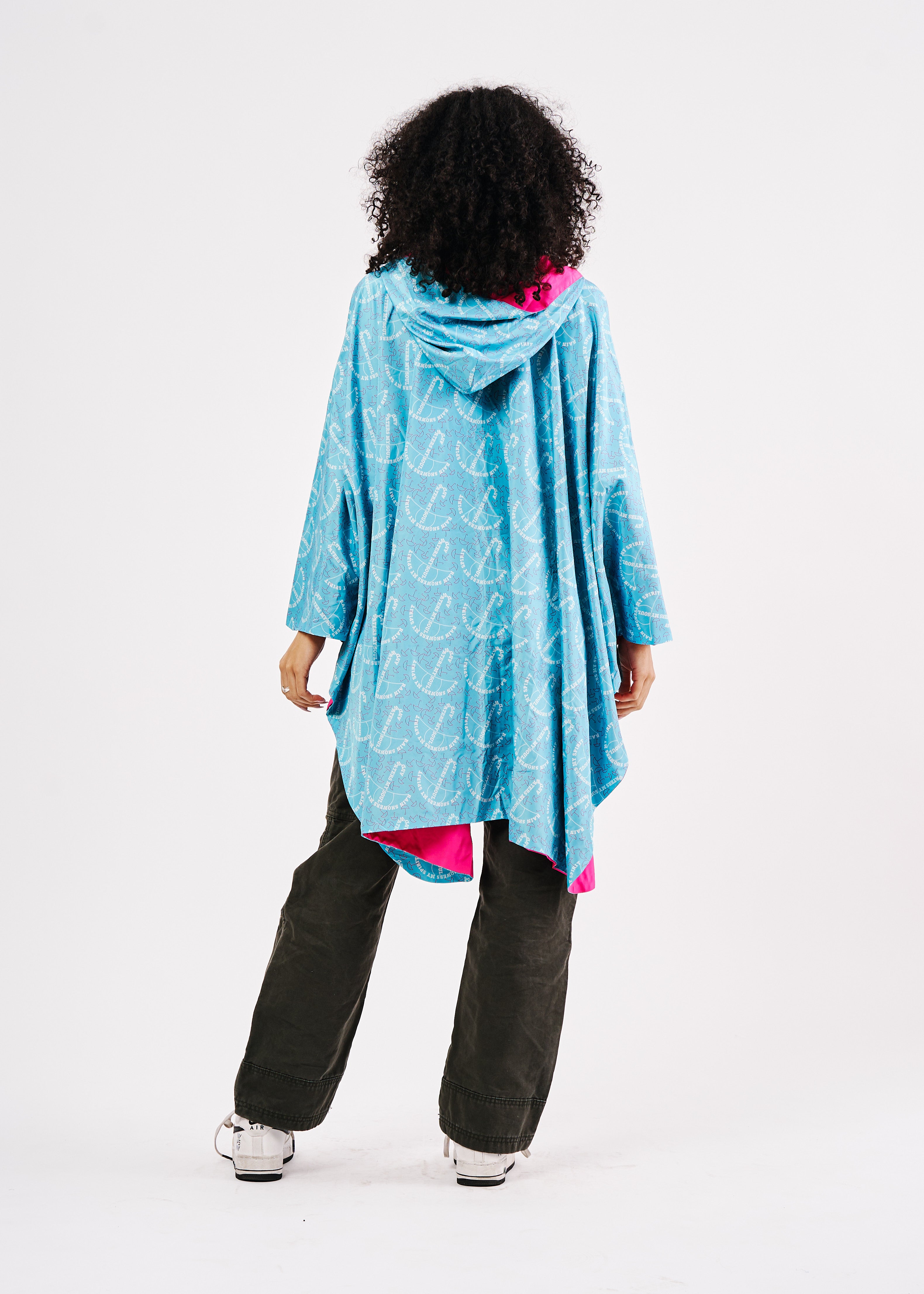 Women's Reversible Waterproof Rain Poncho with Hood – Wear the