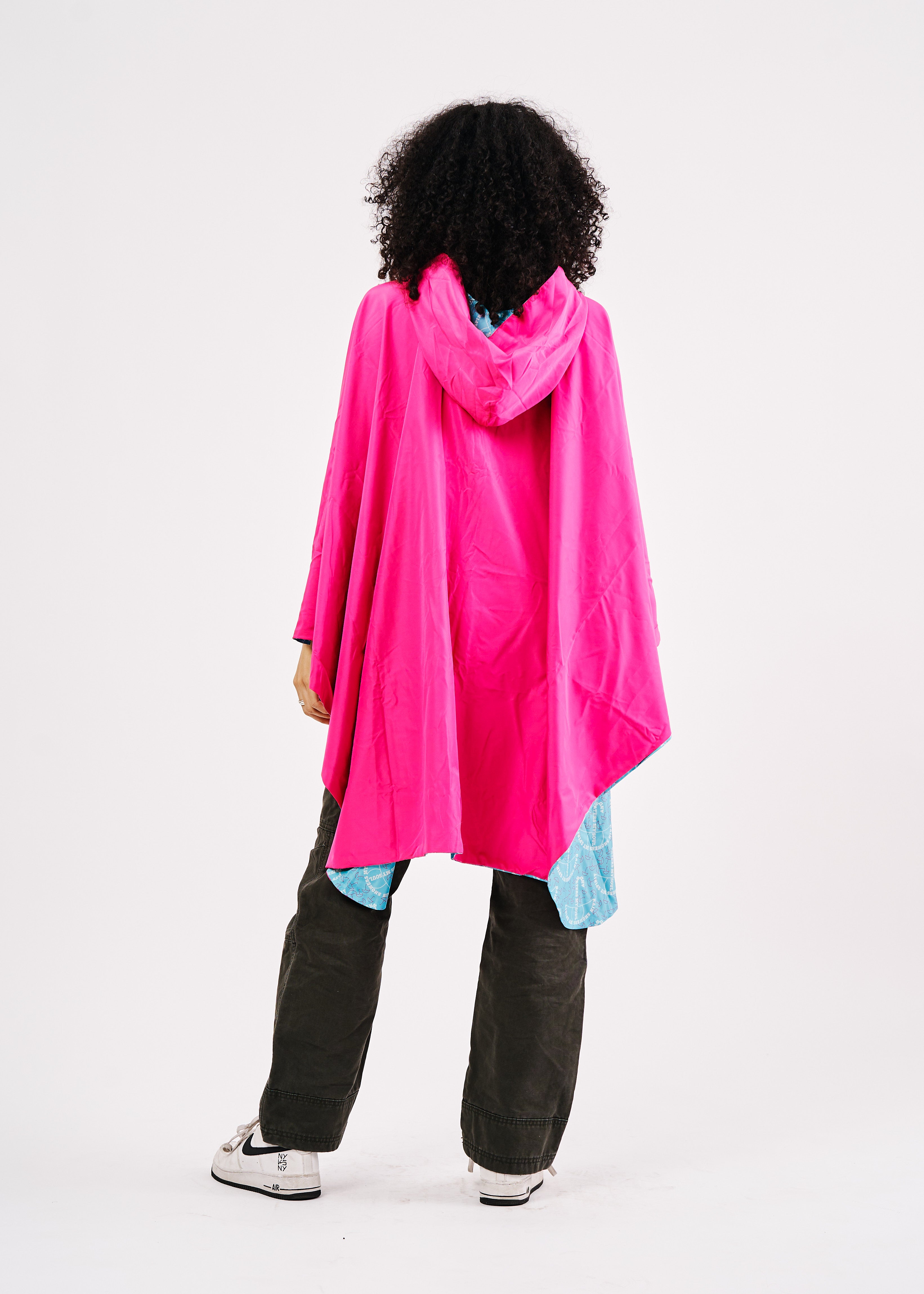 Women's Reversible Waterproof Rain Poncho with Hood – Wear the